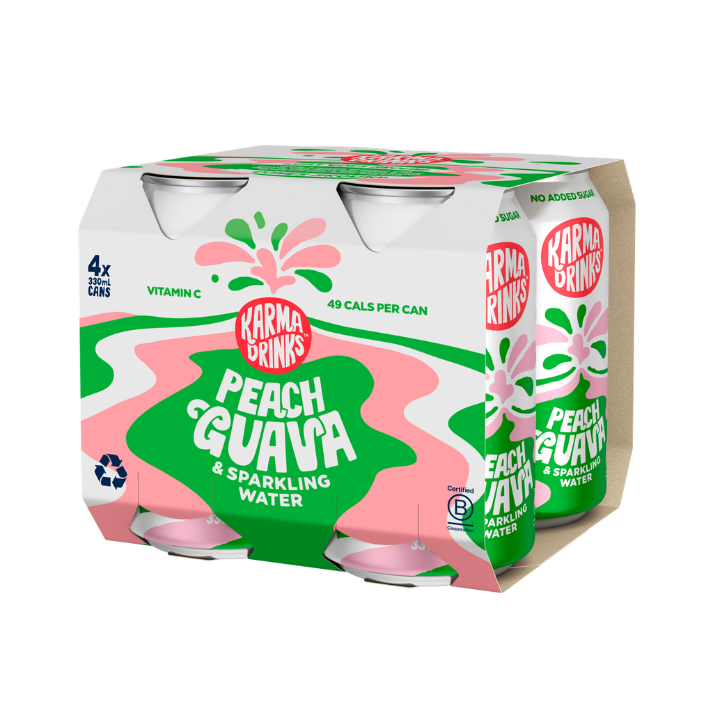 NEW!!! Peach + Guava & Sparkling Water - 330ml cans 24pk